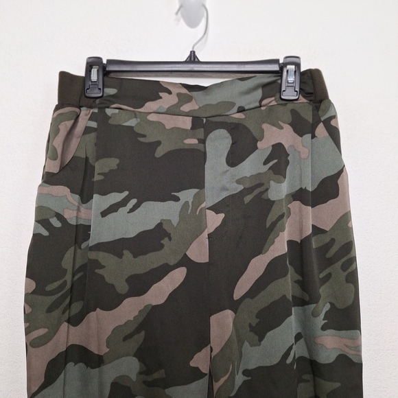 Mittoshop Green Tan Camo Grunge Outdoor High Rise Pull On Jogger Pants Size L - Picture 2 of 9